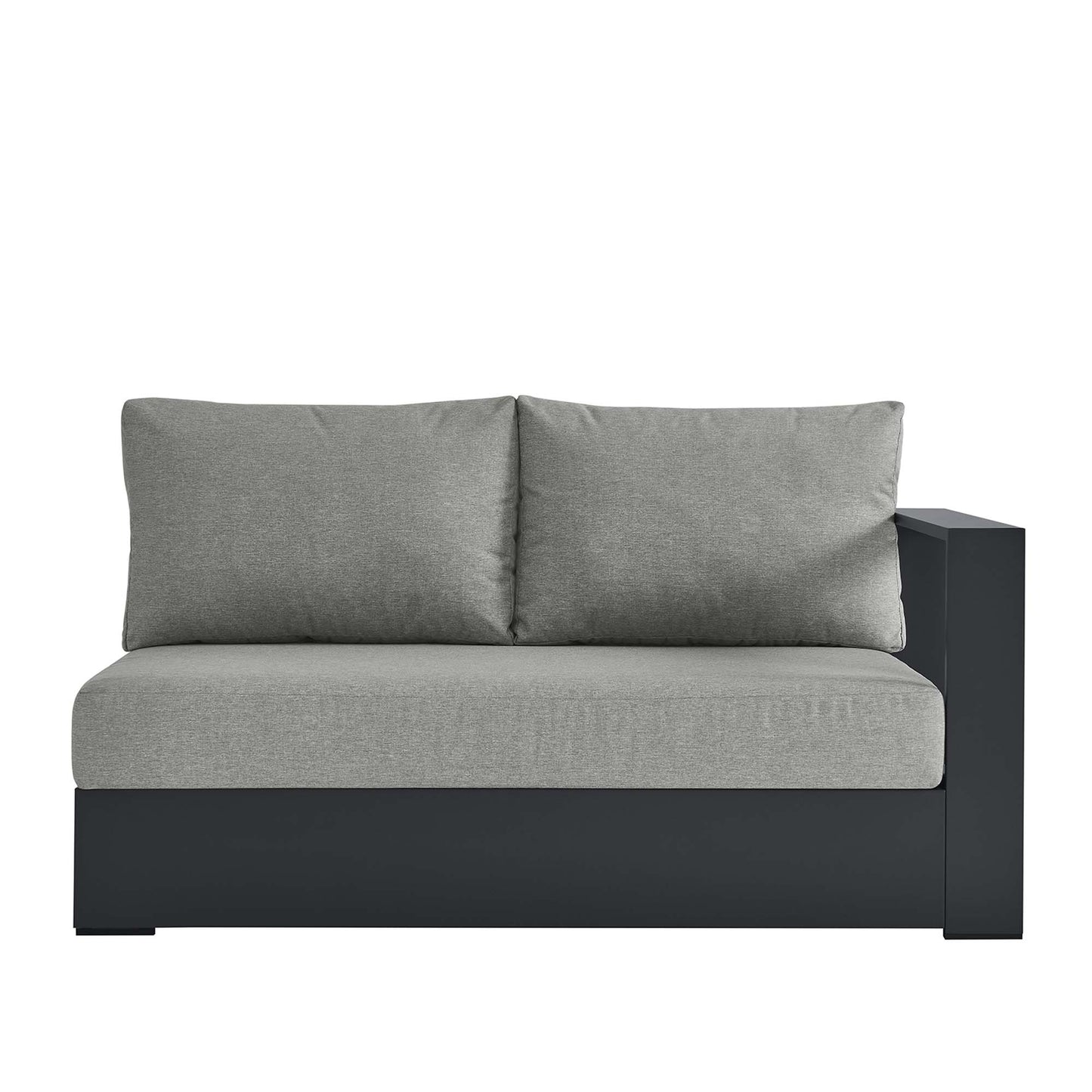 Modway - Tahoe Outdoor Patio Powder-Coated Aluminum Modular Right-Facing Loveseat by Modway  Outdoor Furniture Sofa Sectionals Gray - EEI-6630-GRY-GRY