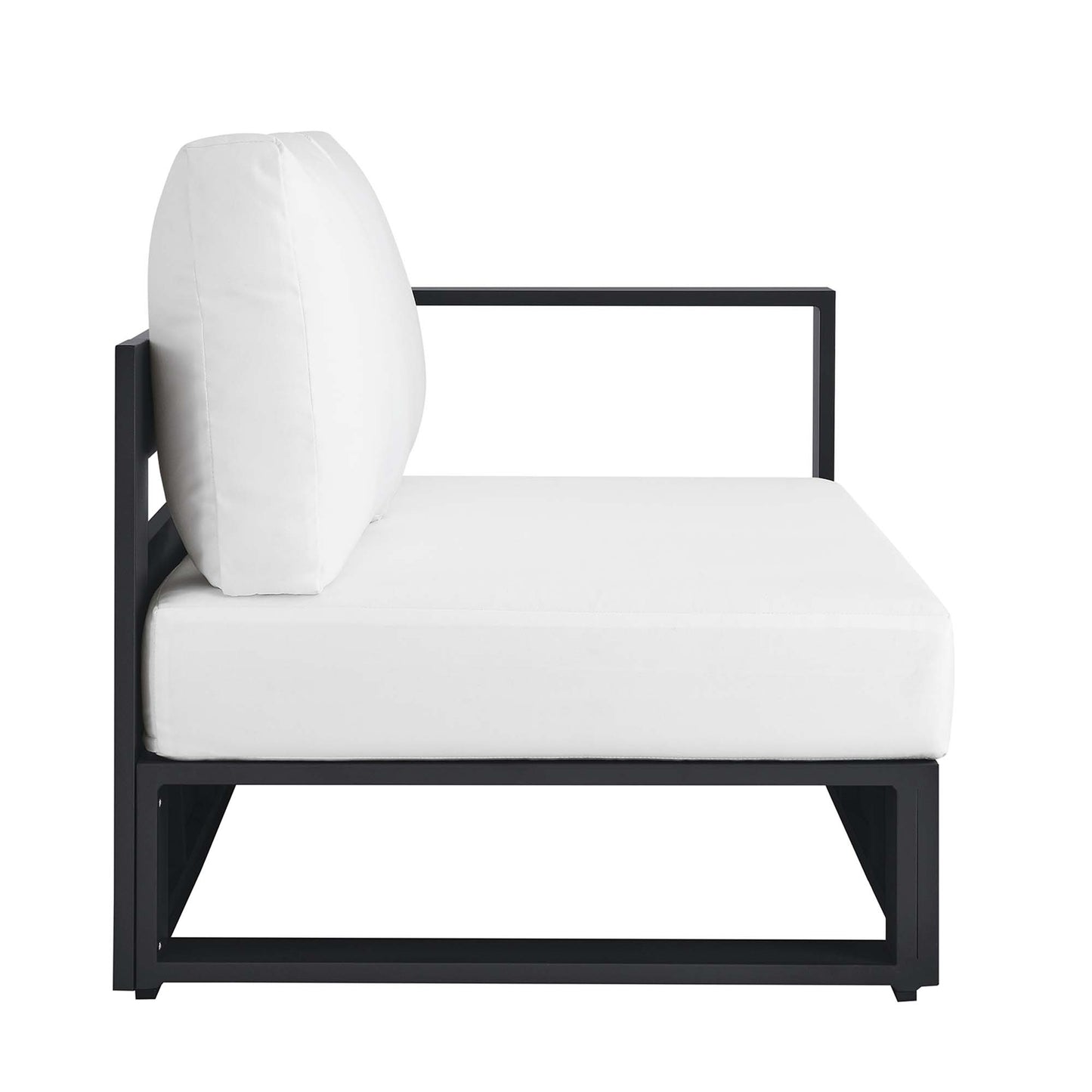 Modway - Tahoe Outdoor Patio Powder-Coated Aluminum Modular Right-Facing Loveseat by Modway  Outdoor Furniture Sofa Sectionals White - EEI-6630-GRY-WHI