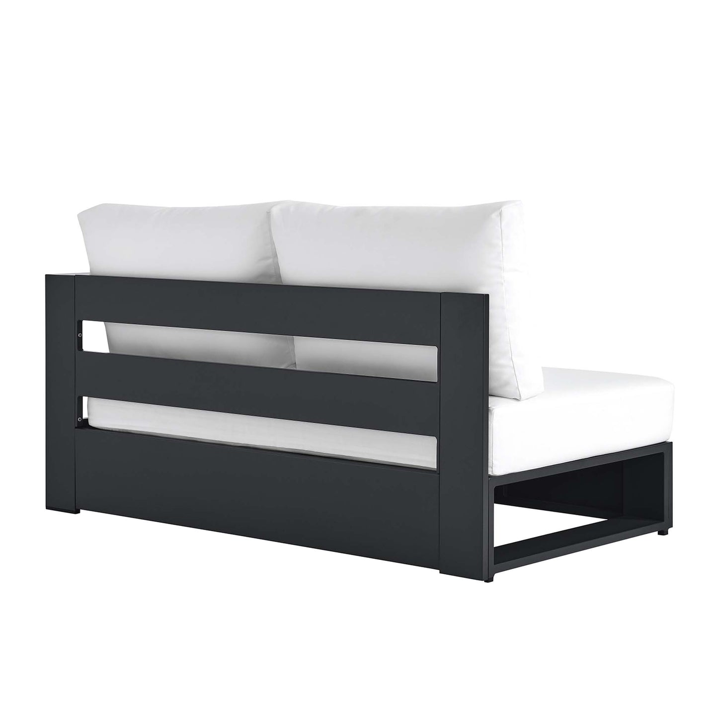 Modway - Tahoe Outdoor Patio Powder-Coated Aluminum Modular Right-Facing Loveseat by Modway  Outdoor Furniture Sofa Sectionals White - EEI-6630-GRY-WHI