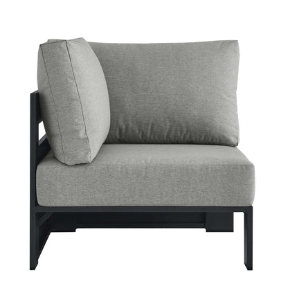 Modway - Tahoe Outdoor Patio Powder-Coated Aluminum Modular Corner Chair by Modway  Outdoor Furniture Sofa Sectionals Gray - EEI-6631-GRY-GRY