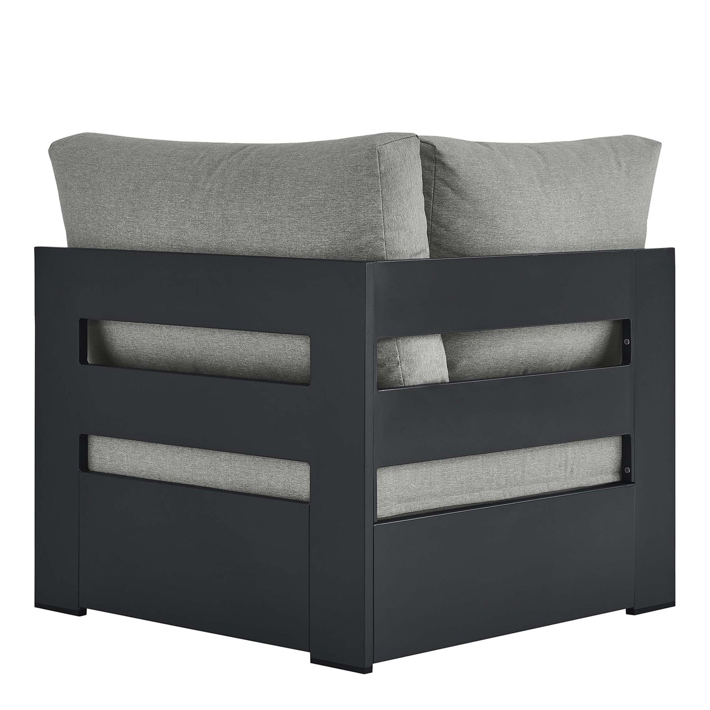 Modway - Tahoe Outdoor Patio Powder-Coated Aluminum Modular Corner Chair by Modway  Outdoor Furniture Sofa Sectionals Gray - EEI-6631-GRY-GRY