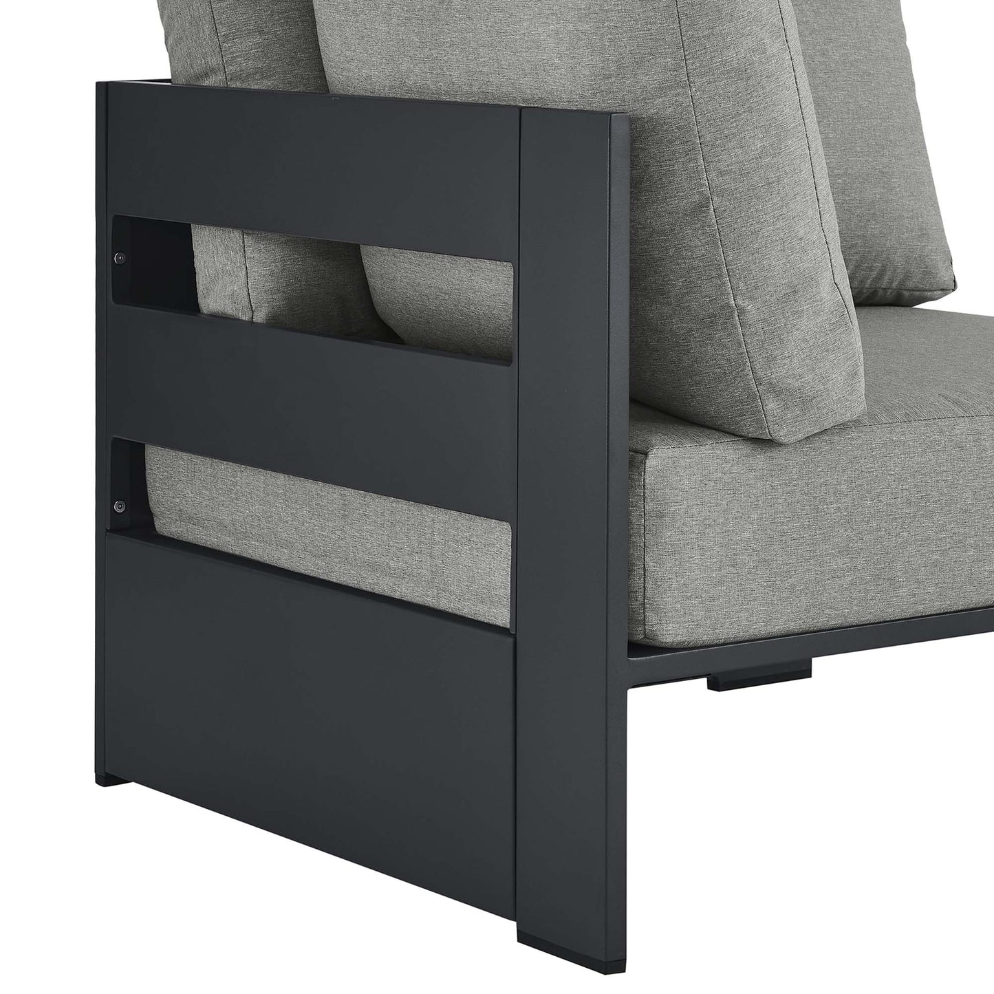 Modway - Tahoe Outdoor Patio Powder-Coated Aluminum Modular Corner Chair by Modway  Outdoor Furniture Sofa Sectionals Gray - EEI-6631-GRY-GRY