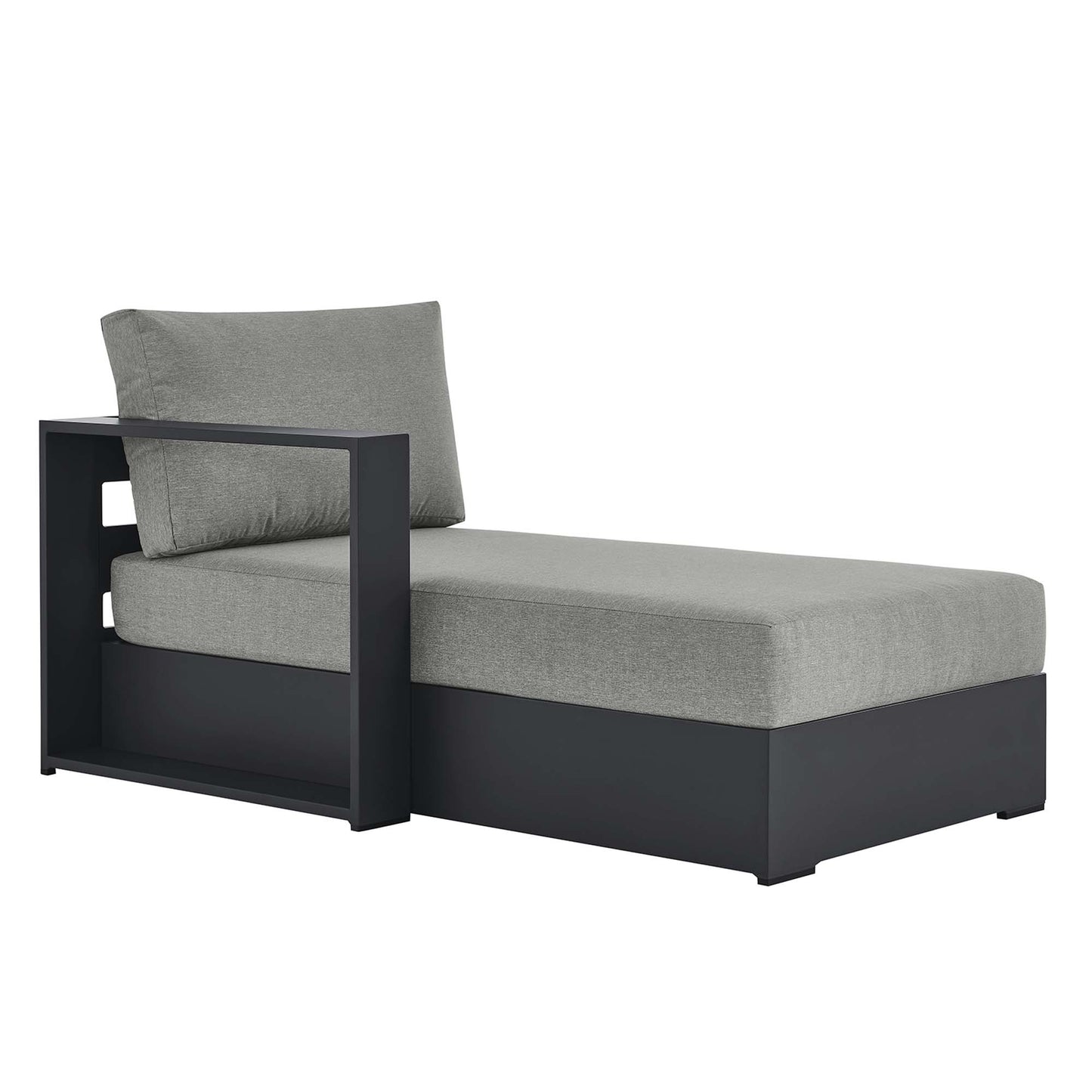Modway - Tahoe Outdoor Patio Powder-Coated Aluminum Modular Left-Facing Chaise Lounge by Modway  Outdoor Furniture Sofa Sectionals Gray - EEI-6632-GRY-GRY