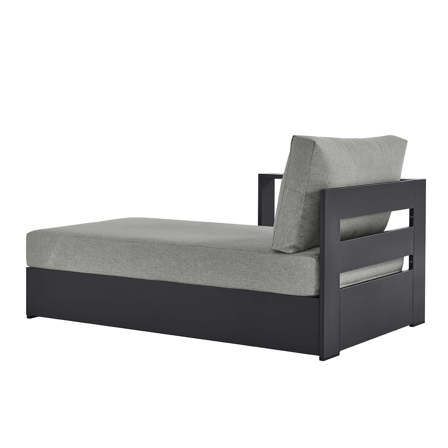 Modway - Tahoe Outdoor Patio Powder-Coated Aluminum Modular Left-Facing Chaise Lounge by Modway  Outdoor Furniture Sofa Sectionals Gray - EEI-6632-GRY-GRY