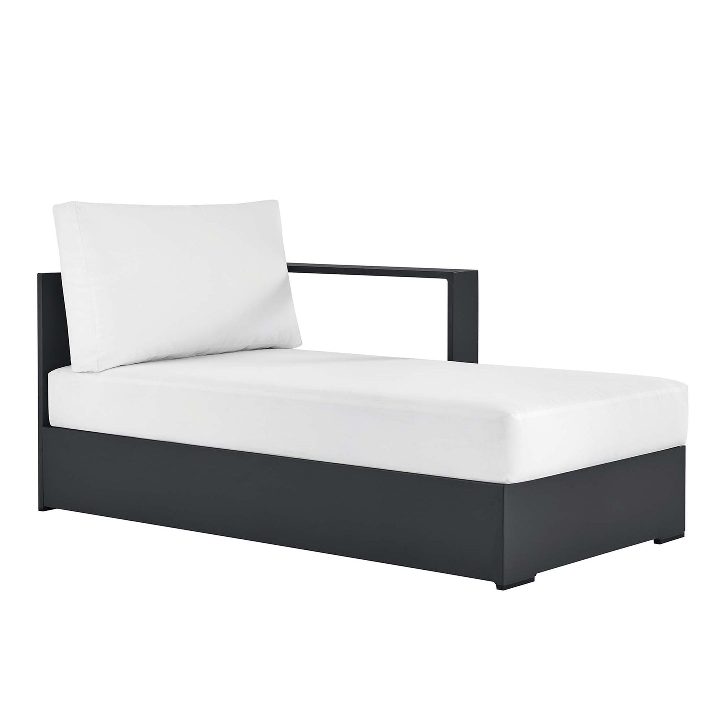 Modway - Tahoe Outdoor Patio Powder-Coated Aluminum Modular Right-Facing Chaise Lounge by Modway  Outdoor Furniture Sofa Sectionals White - EEI-6633-GRY-WHI