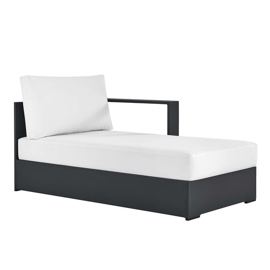 Modway - Tahoe Outdoor Patio Powder-Coated Aluminum Modular Right-Facing Chaise Lounge by Modway  Outdoor Furniture Sofa Sectionals White - EEI-6633-GRY-WHI