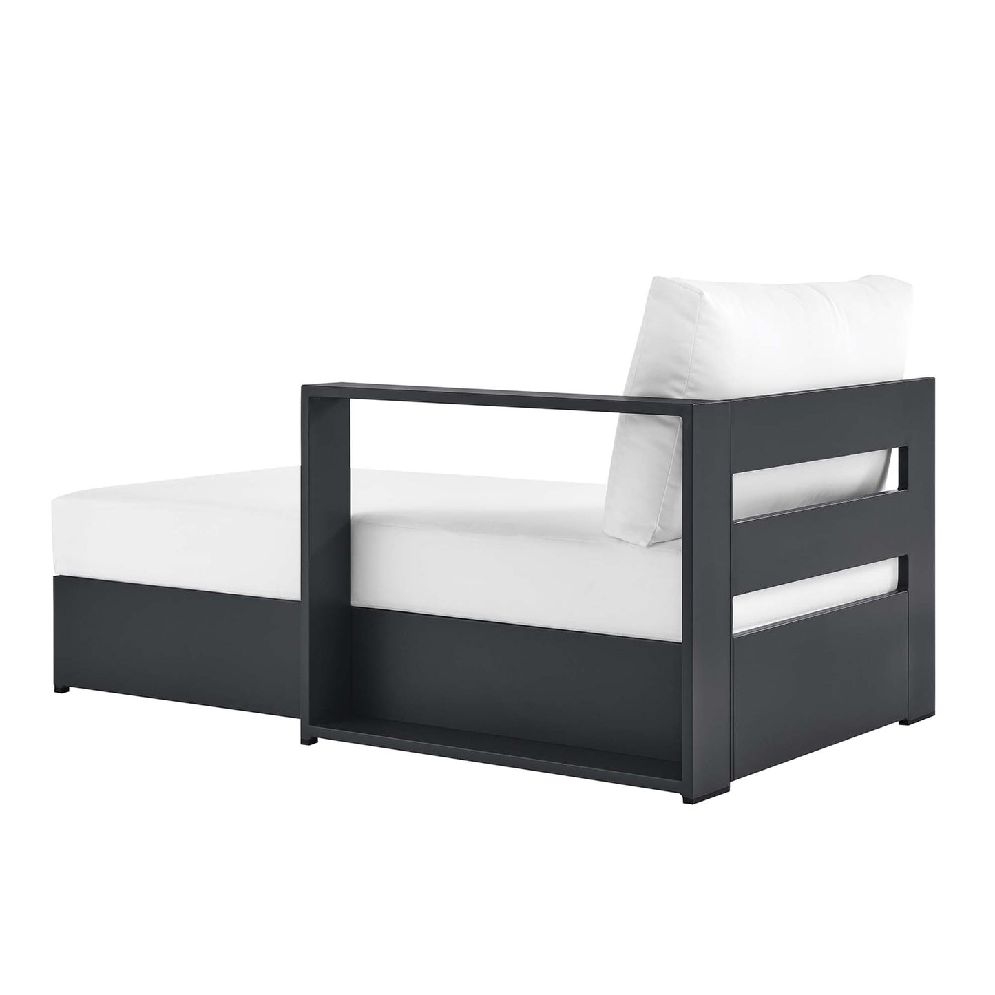 Modway - Tahoe Outdoor Patio Powder-Coated Aluminum Modular Right-Facing Chaise Lounge by Modway  Outdoor Furniture Sofa Sectionals White - EEI-6633-GRY-WHI