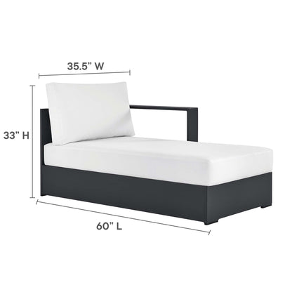 Modway - Tahoe Outdoor Patio Powder-Coated Aluminum Modular Right-Facing Chaise Lounge by Modway  Outdoor Furniture Sofa Sectionals White - EEI-6633-GRY-WHI