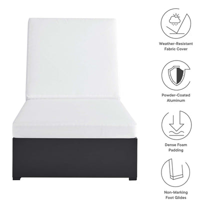 Modway - Tahoe Outdoor Patio Powder-Coated Aluminum Chaise Lounge Chair by Modway  Outdoor Furniture Sofa Sectionals White - EEI-6634-GRY-WHI