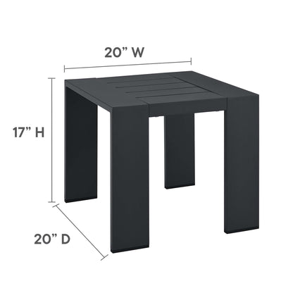 Modway - Tahoe Outdoor Patio Powder-Coated Aluminum End Table by Modway  Outdoor Furniture Bar and Dining Gray - EEI-6635-GRY