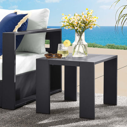 Modway - Tahoe Outdoor Patio Powder-Coated Aluminum End Table by Modway  Outdoor Furniture Bar and Dining Gray - EEI-6635-GRY