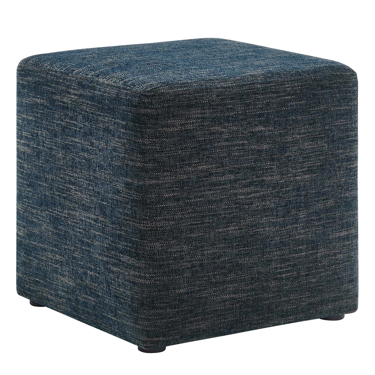 Modway - Callum 17" Square Woven Heathered Fabric Upholstered Ottoman by Modway  Living Room Sofas and Armchairs Blue - EEI-6636-HEA