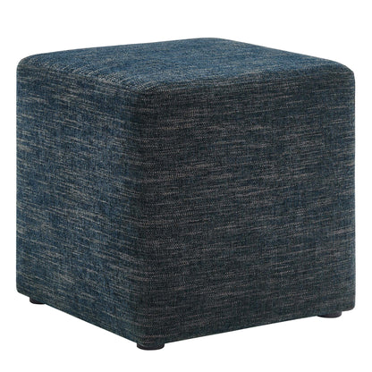 Modway - Callum 17" Square Woven Heathered Fabric Upholstered Ottoman by Modway  Living Room Sofas and Armchairs Blue - EEI-6636-HEA