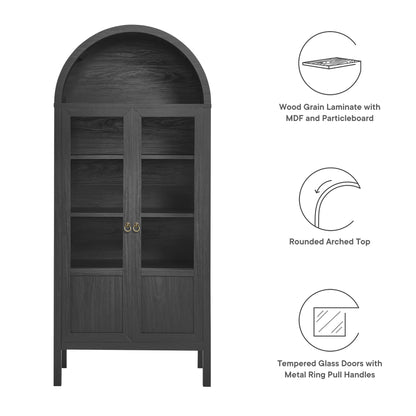 Modway - Tessa Tall Arched Storage Display Cabinet by Modway  Living Room Decor Black - EEI-6638-BLK