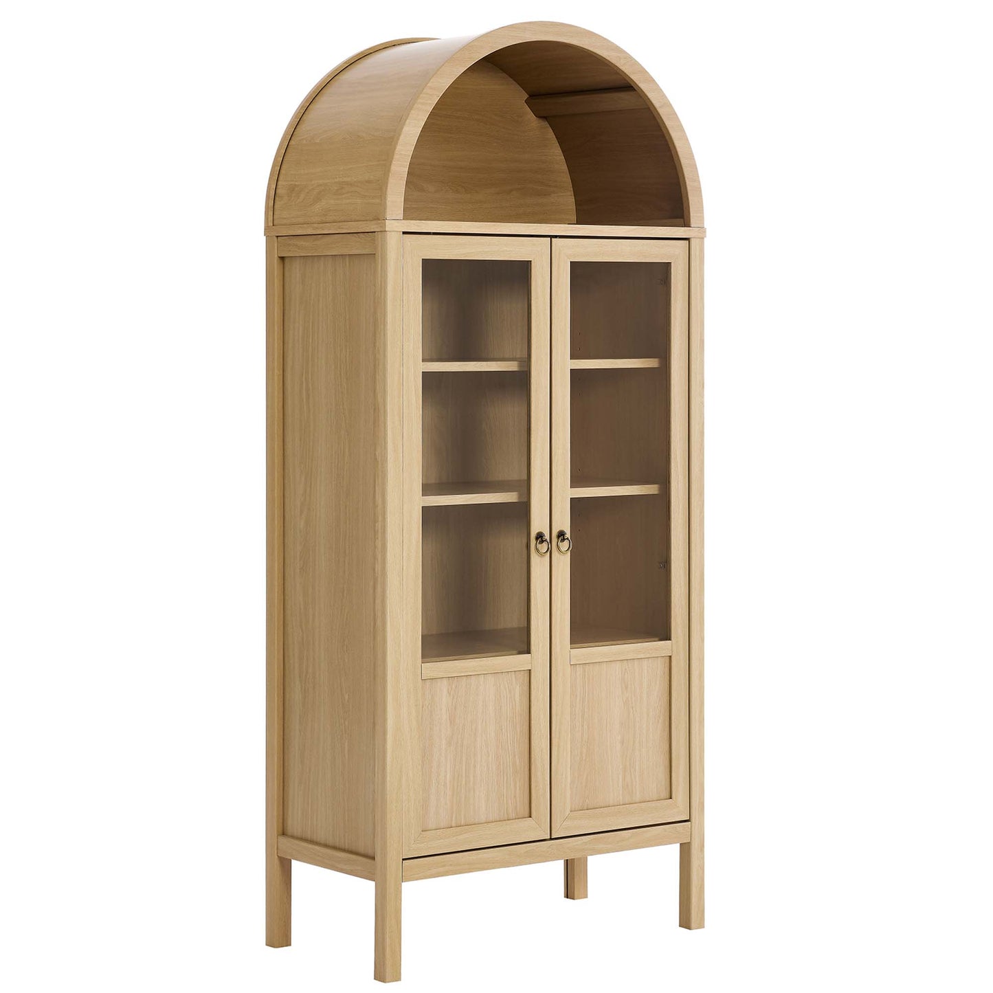 Modway - Tessa Tall Arched Storage Display Cabinet by Modway  Living Room Decor Brown - EEI-6638-OAK