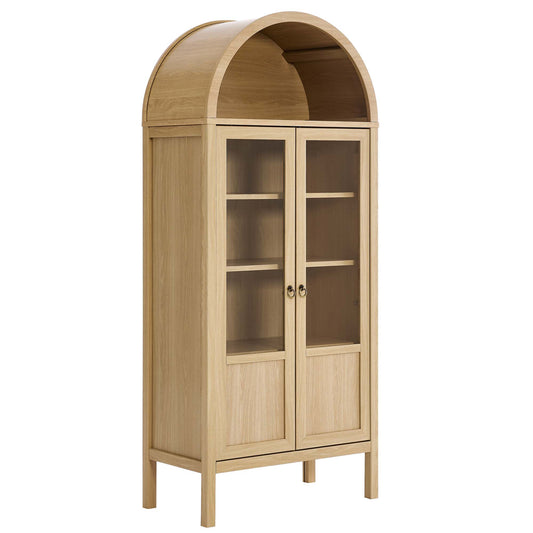 Modway - Tessa Tall Arched Storage Display Cabinet by Modway  Living Room Decor Brown - EEI-6638-OAK