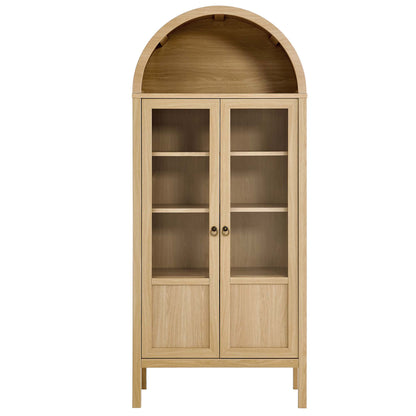 Modway - Tessa Tall Arched Storage Display Cabinet by Modway  Living Room Decor Brown - EEI-6638-OAK