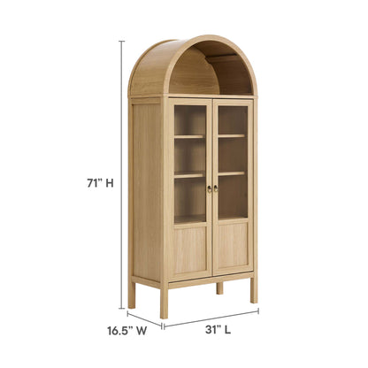 Modway - Tessa Tall Arched Storage Display Cabinet by Modway  Living Room Decor Brown - EEI-6638-OAK