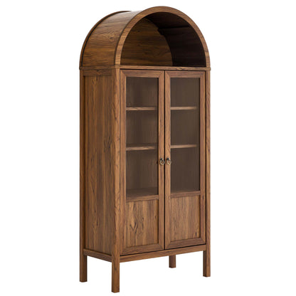 Modway - Tessa Tall Arched Storage Display Cabinet by Modway  Living Room Decor Brown - EEI-6638-WAL