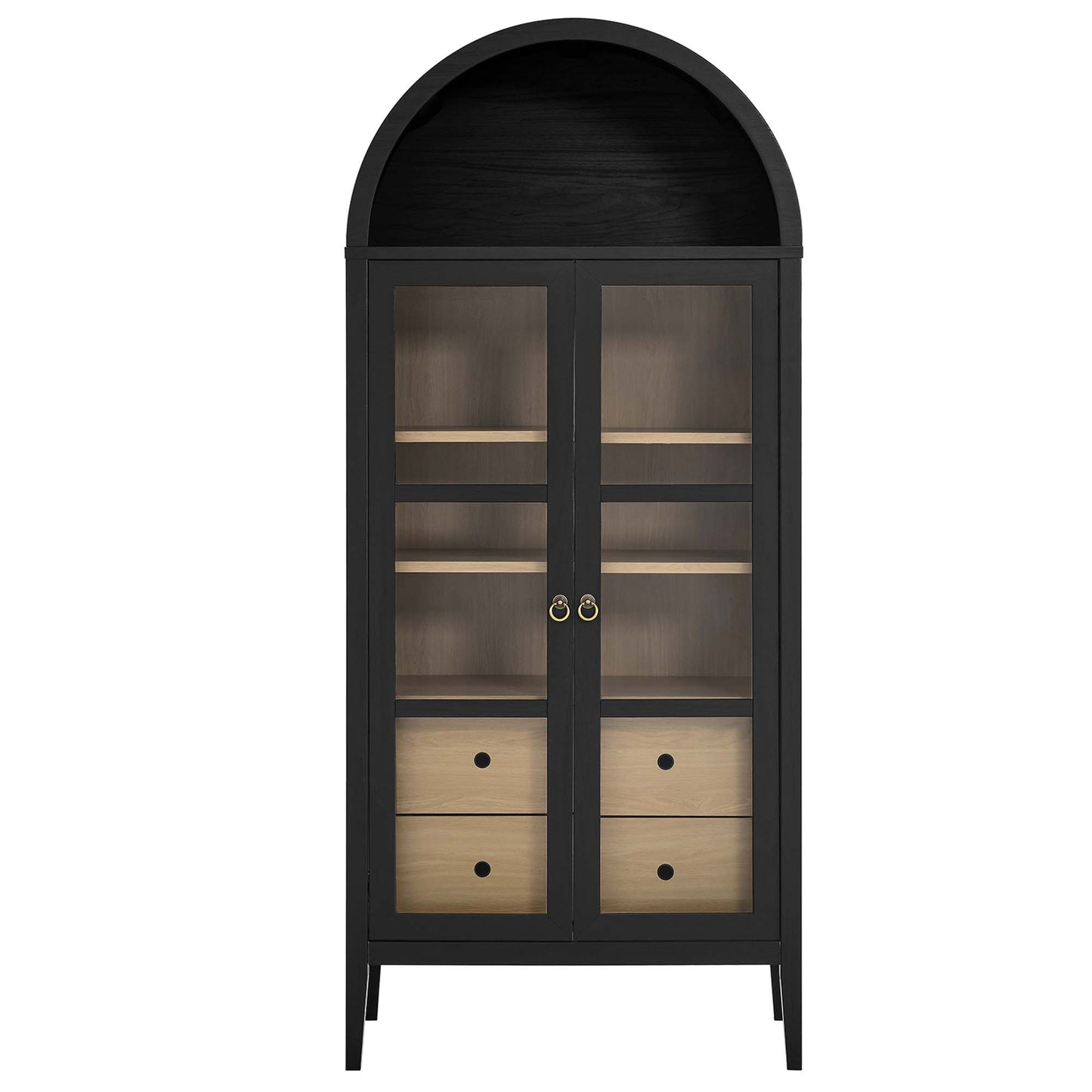 Modway - Nolan Tall Arched Storage Display Cabinet by Modway  Living Room Decor Brown - EEI-6639-BLK-OAK