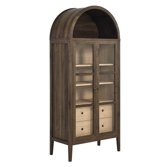 Modway - Nolan Tall Arched Storage Display Cabinet by Modway  Living Room Decor Brown - EEI-6639-WAL-HCK