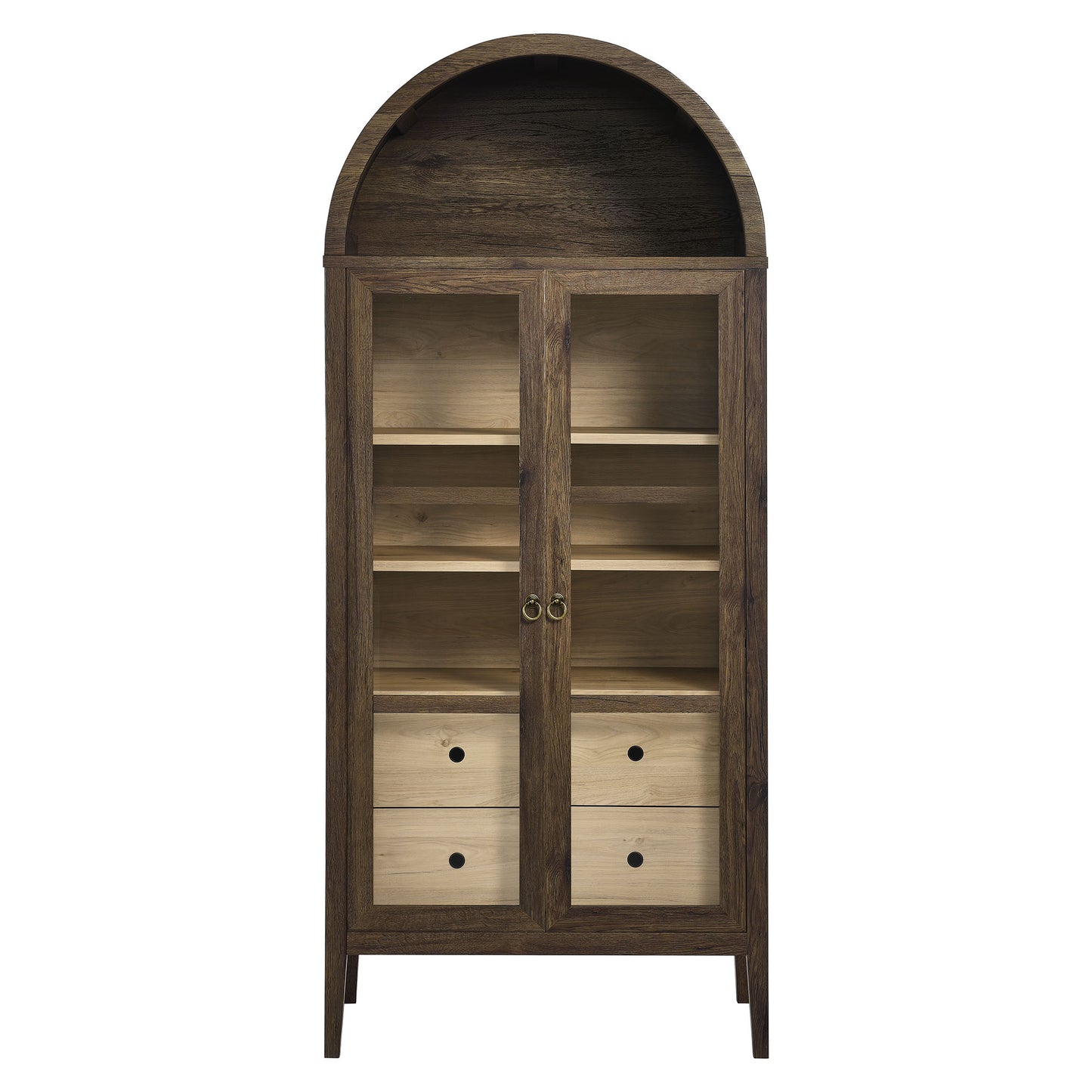 Modway - Nolan Tall Arched Storage Display Cabinet by Modway  Living Room Decor Brown - EEI-6639-WAL-HCK