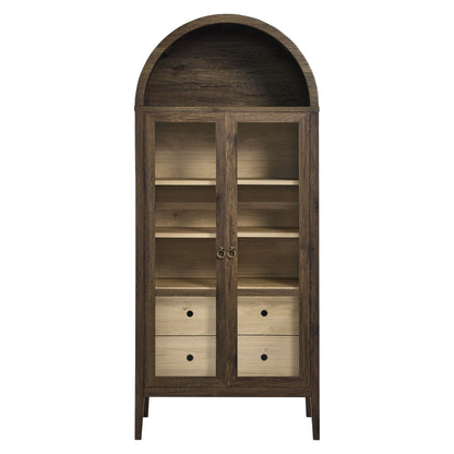 Modway - Nolan Tall Arched Storage Display Cabinet by Modway  Living Room Decor Brown - EEI-6639-WAL-HCK