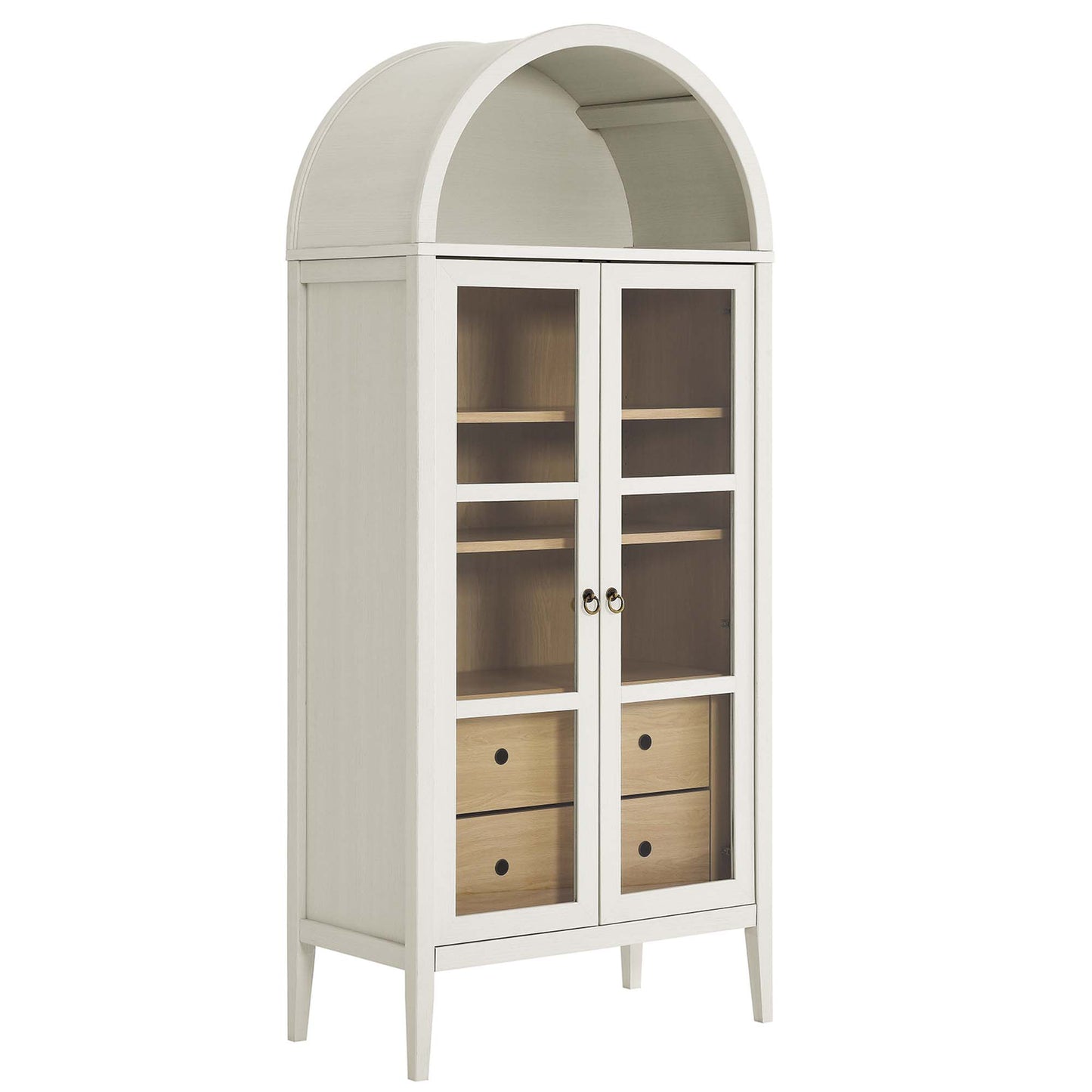 Modway - Nolan Tall Arched Storage Display Cabinet by Modway  Living Room Decor Brown - EEI-6639-WHI-OAK