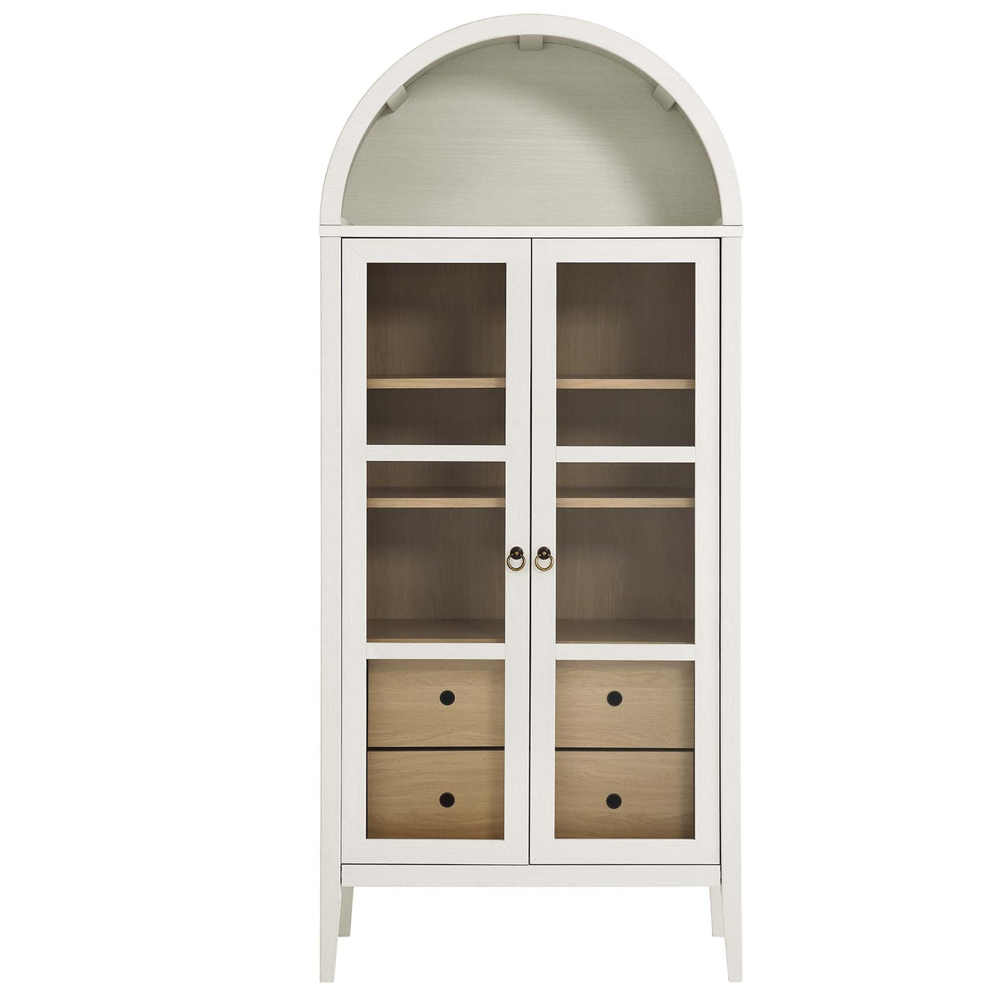 Modway - Nolan Tall Arched Storage Display Cabinet by Modway  Living Room Decor Brown - EEI-6639-WHI-OAK