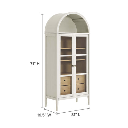Modway - Nolan Tall Arched Storage Display Cabinet by Modway  Living Room Decor Brown - EEI-6639-WHI-OAK