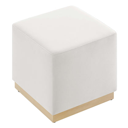 Modway - Tilden 17" Square Performance Velvet Upholstered Ottoman by Modway  Living Room Sofas and Armchairs White - EEI-6640-ALA-NAT