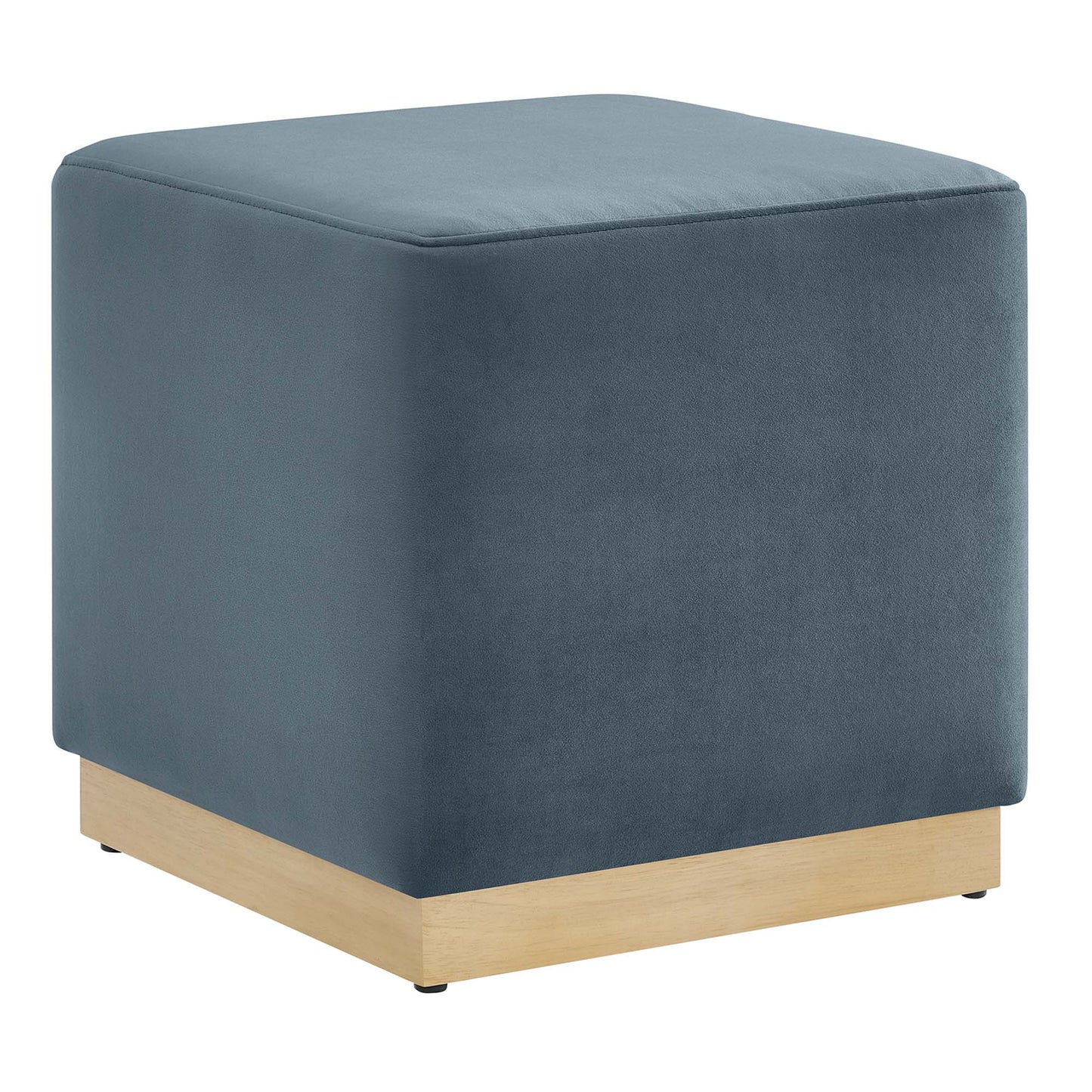 Modway - Tilden 17" Square Performance Velvet Upholstered Ottoman by Modway  Living Room Sofas and Armchairs Blue - EEI-6640-CAB-NAT