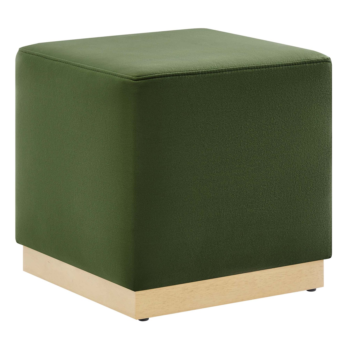 Modway - Tilden 17" Square Performance Velvet Upholstered Ottoman by Modway  Living Room Sofas and Armchairs Green - EEI-6640-MOG-NAT