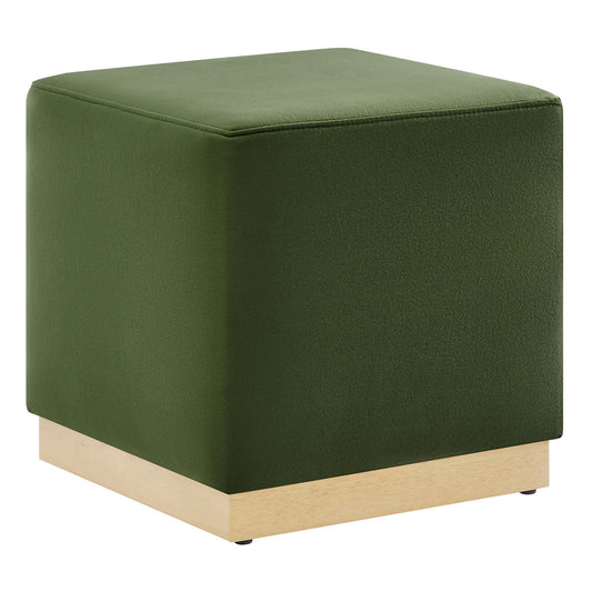 Modway - Tilden 17" Square Performance Velvet Upholstered Ottoman by Modway  Living Room Sofas and Armchairs Green - EEI-6640-MOG-NAT