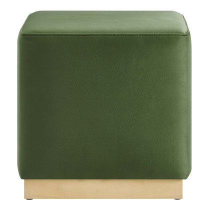 Modway - Tilden 17" Square Performance Velvet Upholstered Ottoman by Modway  Living Room Sofas and Armchairs Green - EEI-6640-MOG-NAT