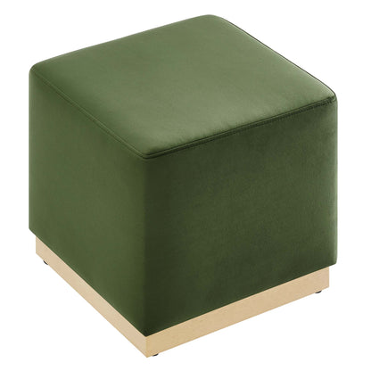 Modway - Tilden 17" Square Performance Velvet Upholstered Ottoman by Modway  Living Room Sofas and Armchairs Green - EEI-6640-MOG-NAT