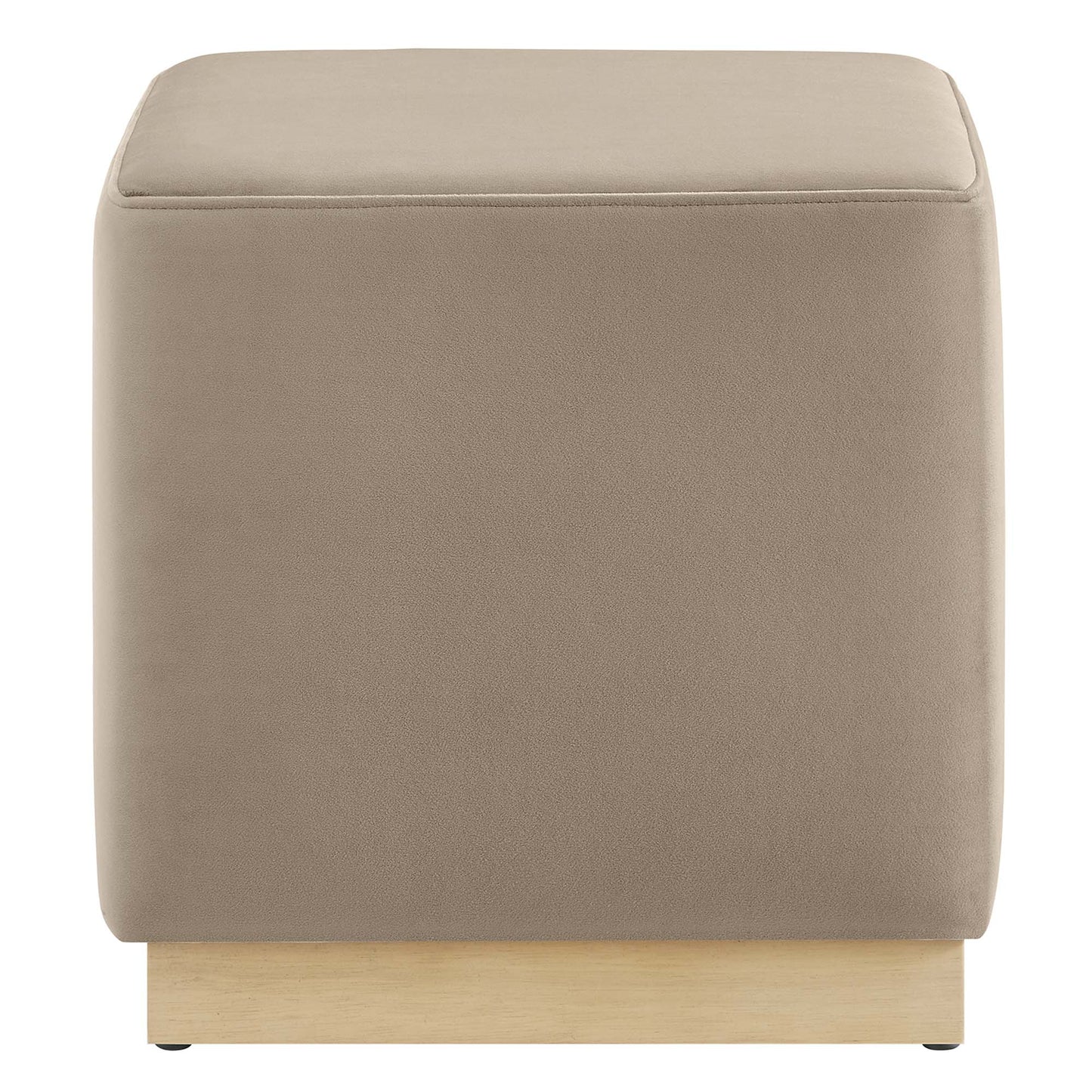 Modway - Tilden 17" Square Performance Velvet Upholstered Ottoman by Modway  Living Room Sofas and Armchairs Brown - EEI-6640-TAU-NAT