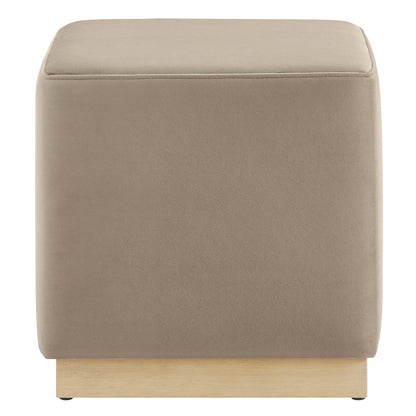 Modway - Tilden 17" Square Performance Velvet Upholstered Ottoman by Modway  Living Room Sofas and Armchairs Brown - EEI-6640-TAU-NAT