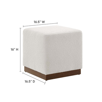 Modway - Tilden 17" Square Boucle Upholstered Ottoman by Modway  Living Room Sofas and Armchairs White - EEI-6641-CLO-WAL