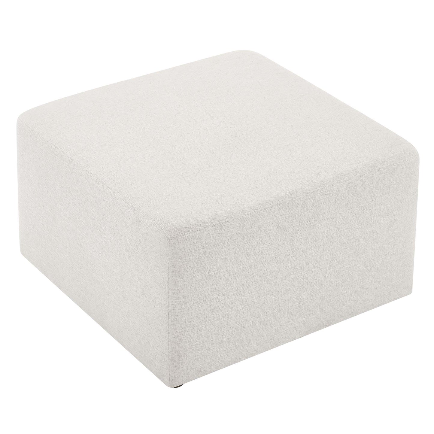 Modway - Callum Large 28" Square Woven Heathered Fabric Upholstered Ottoman by Modway  Living Room Sofas and Armchairs White - EEI-6642-HEI