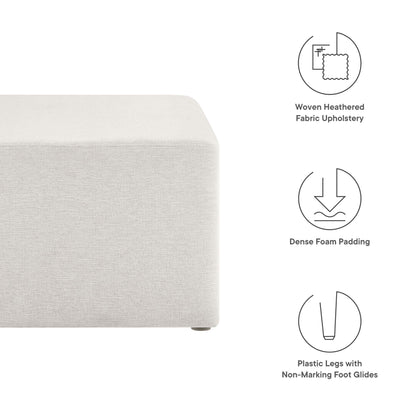Modway - Callum Large 28" Square Woven Heathered Fabric Upholstered Ottoman by Modway  Living Room Sofas and Armchairs White - EEI-6642-HEI