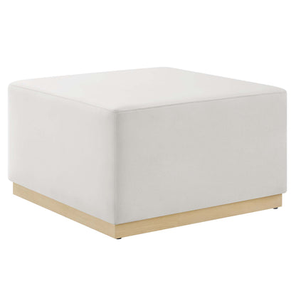Modway - Tilden Large 28" Square Performance Velvet Upholstered Ottoman by Modway  Living Room Sofas and Armchairs White - EEI-6643-ALA-NAT