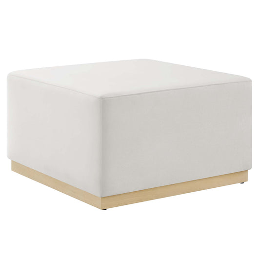 Modway - Tilden Large 28" Square Performance Velvet Upholstered Ottoman by Modway  Living Room Sofas and Armchairs White - EEI-6643-ALA-NAT
