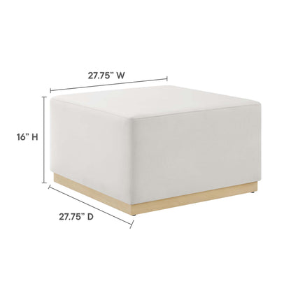 Modway - Tilden Large 28" Square Performance Velvet Upholstered Ottoman by Modway  Living Room Sofas and Armchairs White - EEI-6643-ALA-NAT