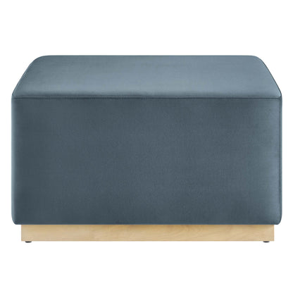 Modway - Tilden Large 28" Square Performance Velvet Upholstered Ottoman by Modway  Living Room Sofas and Armchairs Blue - EEI-6643-CAB-NAT