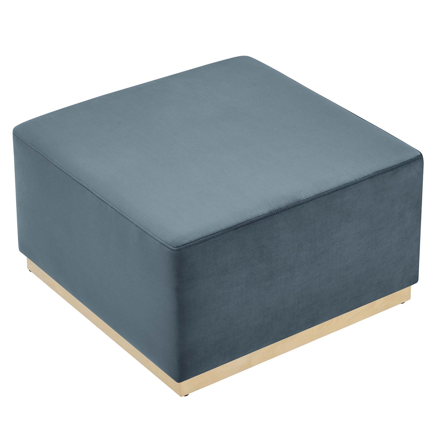 Modway - Tilden Large 28" Square Performance Velvet Upholstered Ottoman by Modway  Living Room Sofas and Armchairs Blue - EEI-6643-CAB-NAT