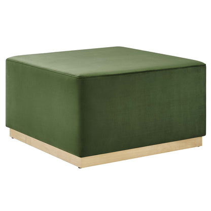 Modway - Tilden Large 28" Square Performance Velvet Upholstered Ottoman by Modway  Living Room Sofas and Armchairs Green - EEI-6643-MOG-NAT
