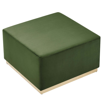 Modway - Tilden Large 28" Square Performance Velvet Upholstered Ottoman by Modway  Living Room Sofas and Armchairs Green - EEI-6643-MOG-NAT