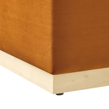 Modway - Tilden Large 28" Square Performance Velvet Upholstered Ottoman by Modway  Living Room Sofas and Armchairs Red - EEI-6643-RUS-NAT