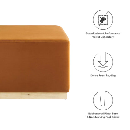 Modway - Tilden Large 28" Square Performance Velvet Upholstered Ottoman by Modway  Living Room Sofas and Armchairs Red - EEI-6643-RUS-NAT